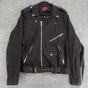 Tripp NYC Trash & Vaudeville Moto Jacket Belted Punk Goth Y2K XL